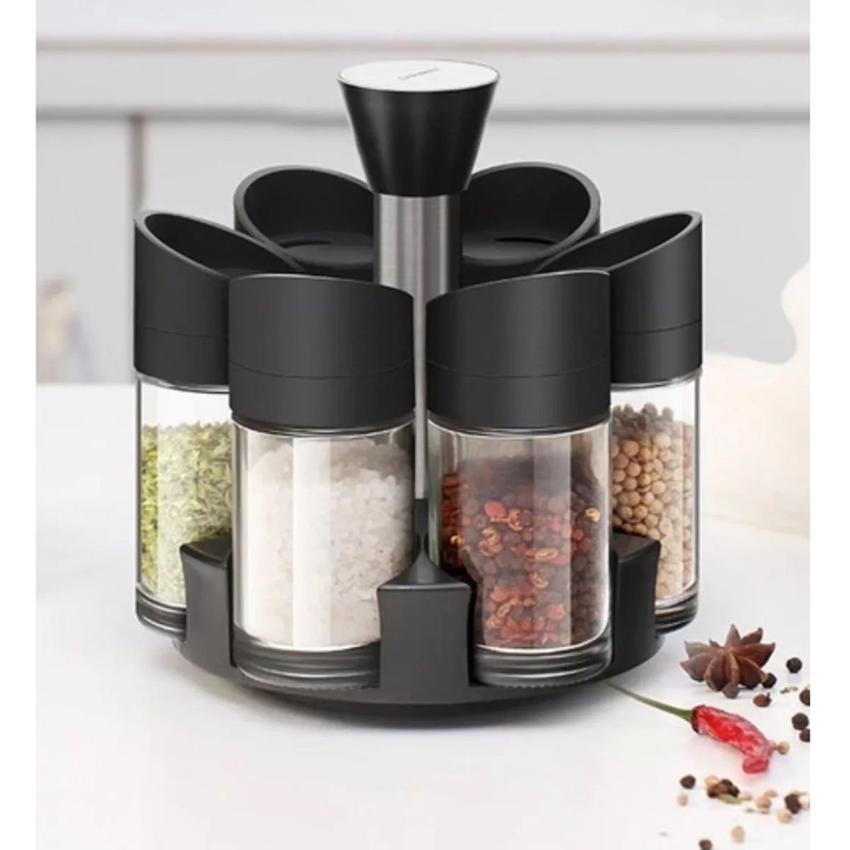 GENERICO - Rack Especiero Giratorio Set Condimentero Organizador 360