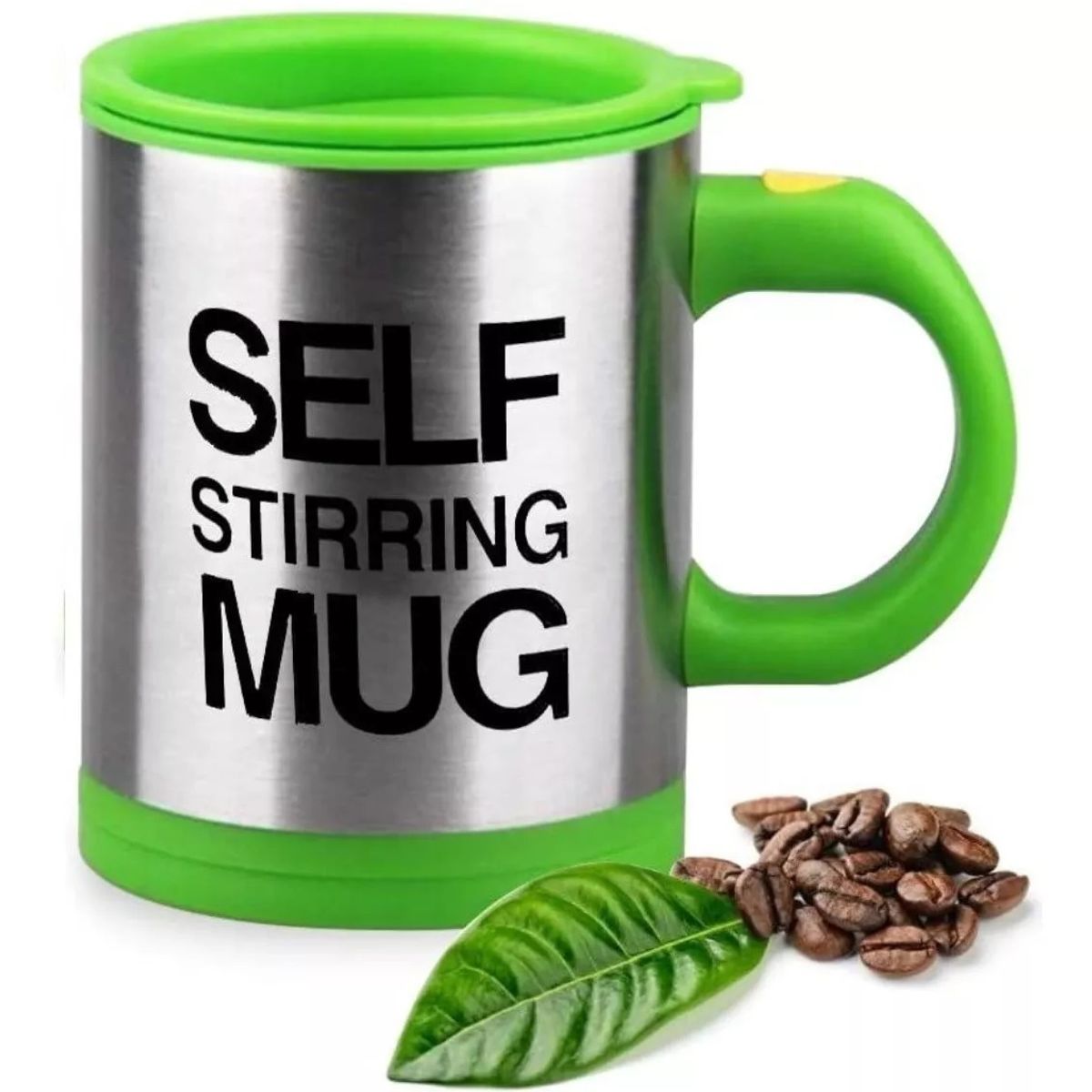 GENERICO - Tazon Con Revolvedor Tazon Mug Verde Tazon Electrico Agitador Cafe