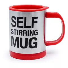 GENERICO - Tazon Con Revolvedor Tazon Mug Rojo Tazon Electrico Agitador Cafe