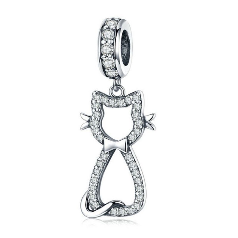 TODOJOYAS - Charm Dije Plata 925 Gatito Feliz