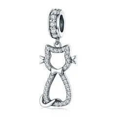 TODOJOYAS - Charm Dije Plata 925 Gatito Feliz