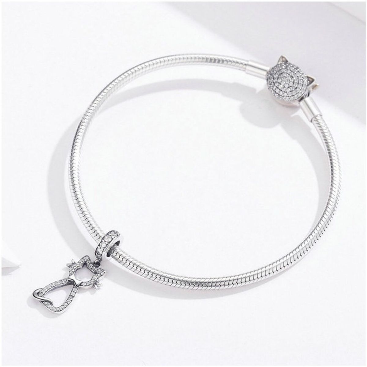 TODOJOYAS - Charm Dije Plata 925 Gatito Feliz