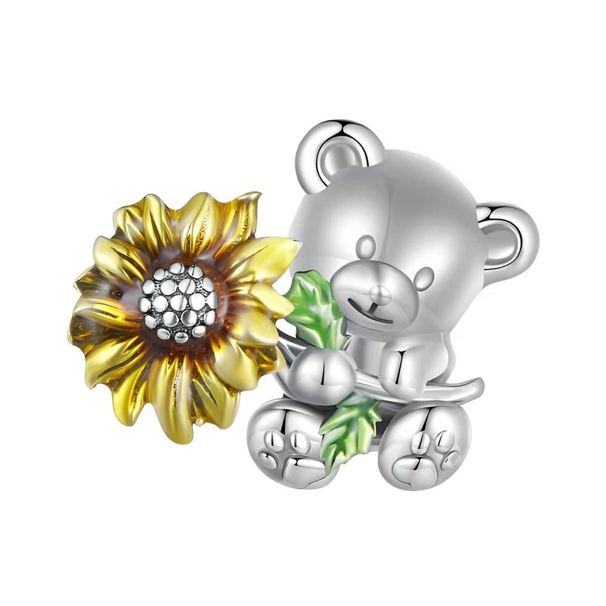 TODOJOYAS - Charm Dije Plata 925 Osito con Girasol