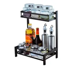 GENERICO - Rack Especiero Organizador Condimenteros 2 Niveles Metalico