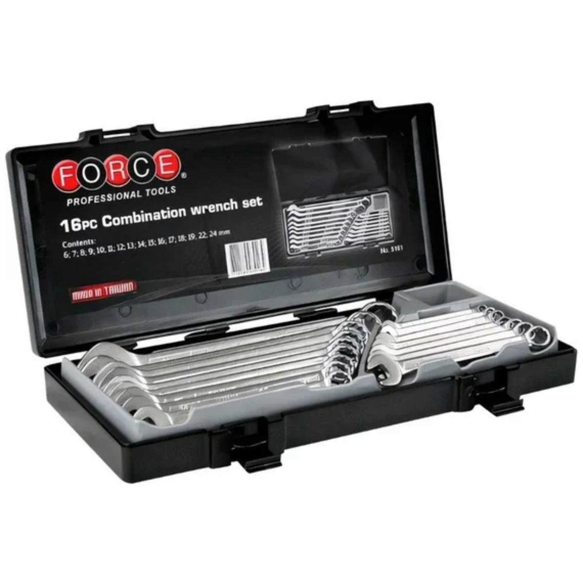 FORCE - Juego de Llaves Punta Corona 6 a 24mm 16pz 5161 Force