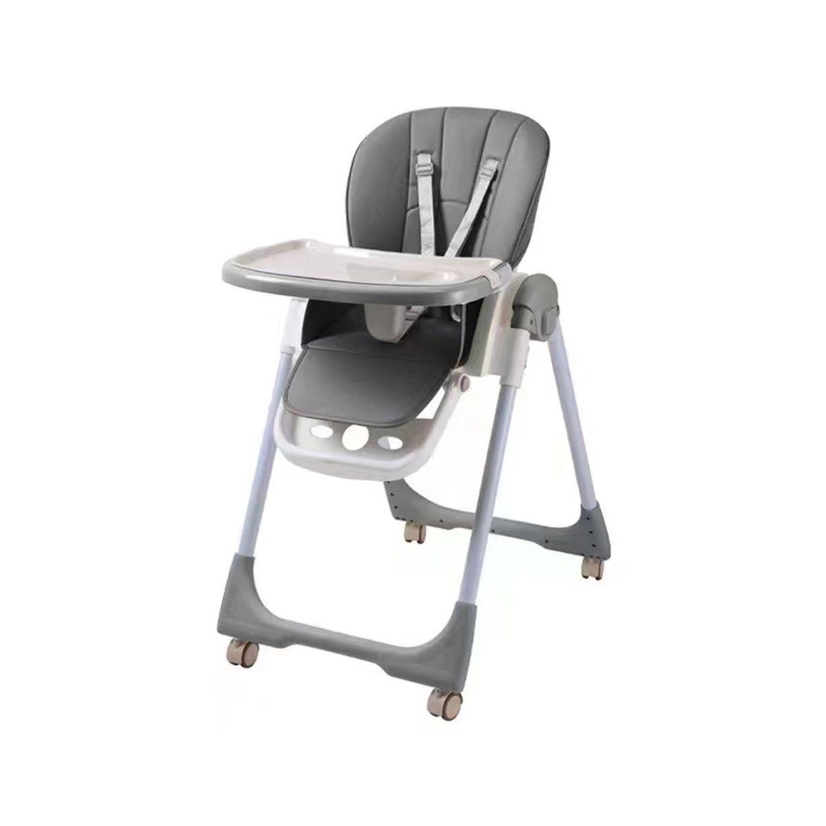 BABYMINE - Silla de Comer Plegable Evolution Gris