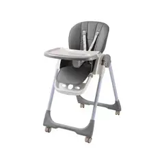 BABYMINE - Silla de Comer Plegable Evolution Gris