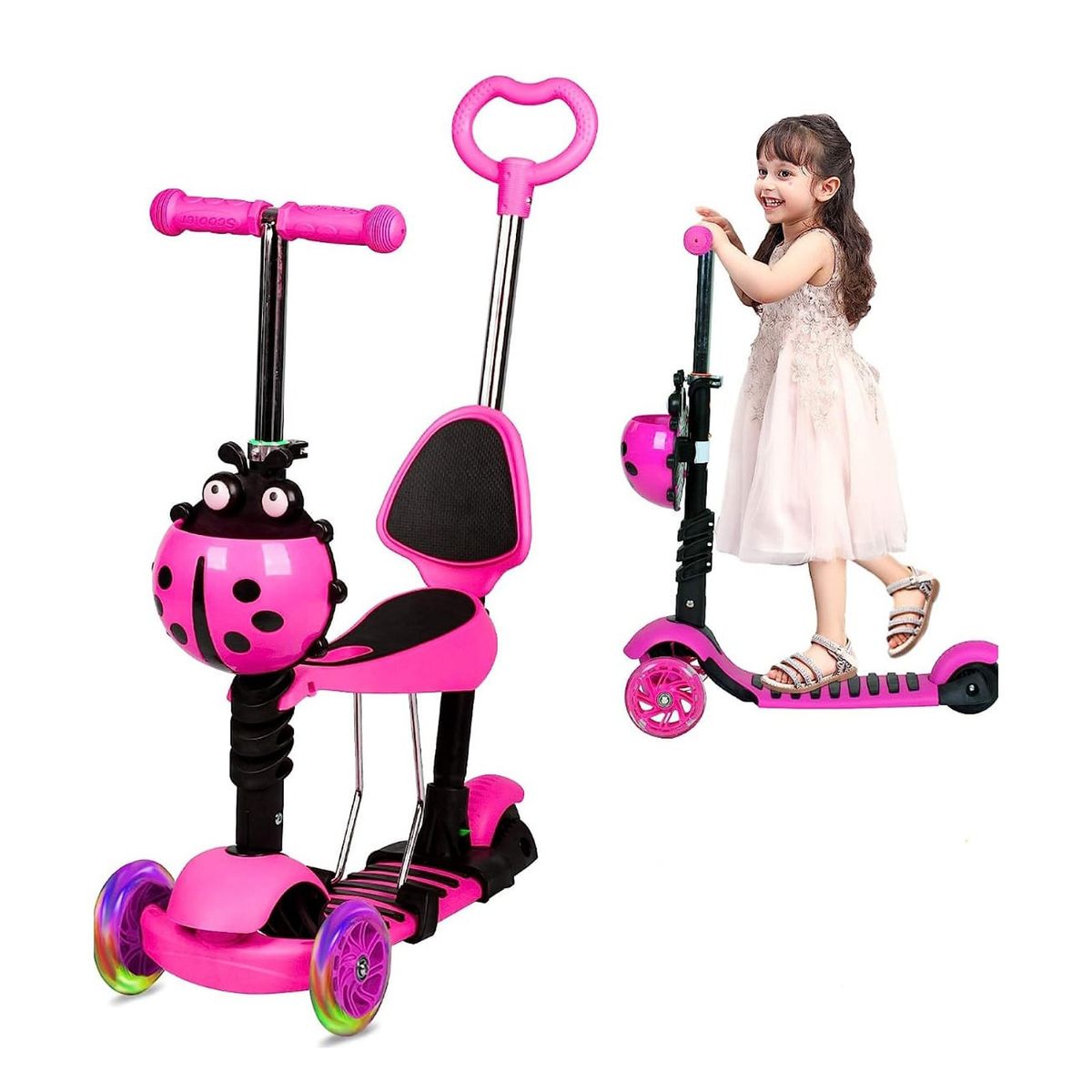 GENERICO - Scooter o Monopatín para niños con luces LED 5 en 1