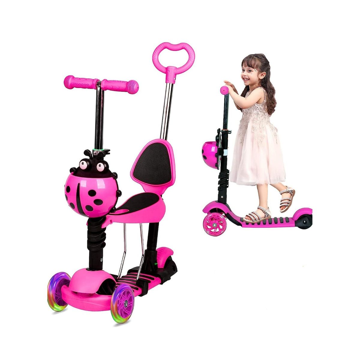 GENERICO - Scooter o Monopatín para niños con luces LED 5 en 1