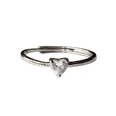 GENERICO - Anillo Solitario Corazon Ajustable