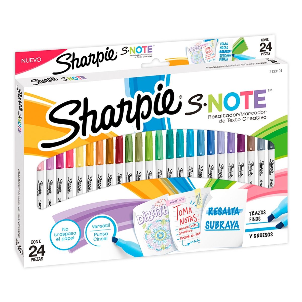 SHARPIE - Caja 24 Destacadores Pastel Sharpie S Note