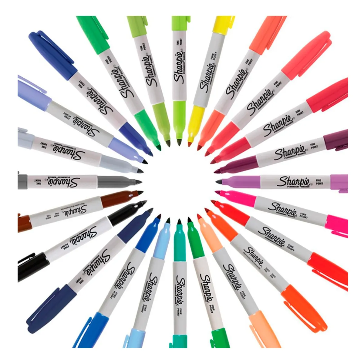 SHARPIE - Set 24 Marcadores Sharpie Punta Fina Colores Surtidos