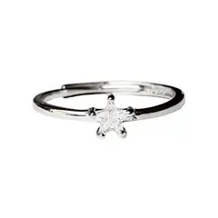 GENERICO - Anillo Solitario Estrella Circon Ajustable