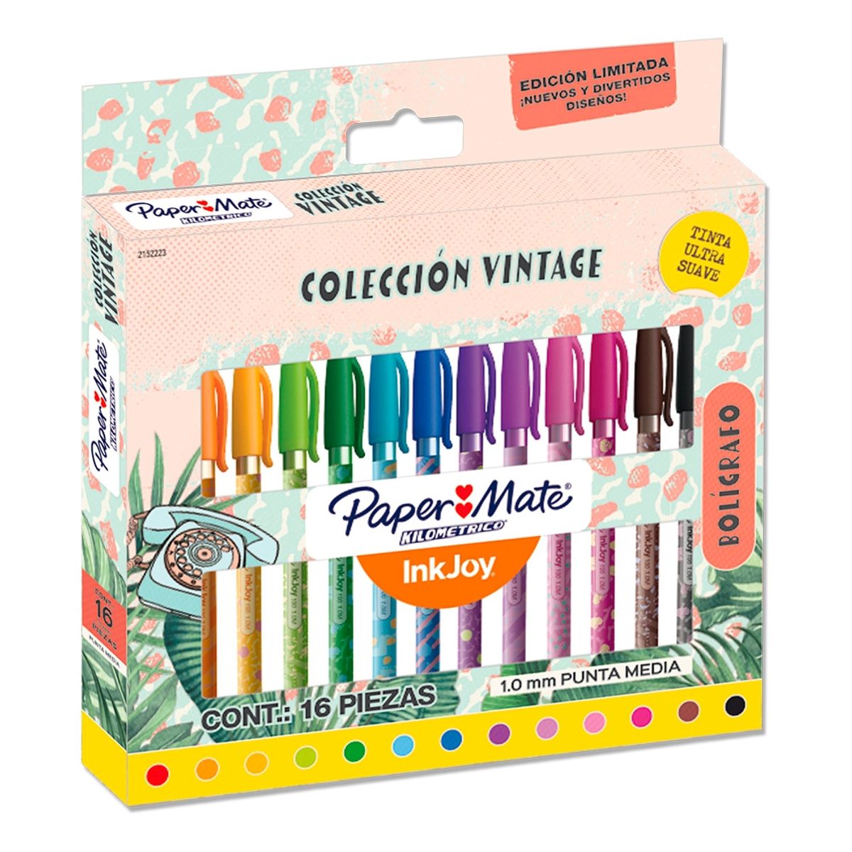 PAPER MATE - Set 16 Bolígrafos Inkjoy Papermate Punta Media Vintage