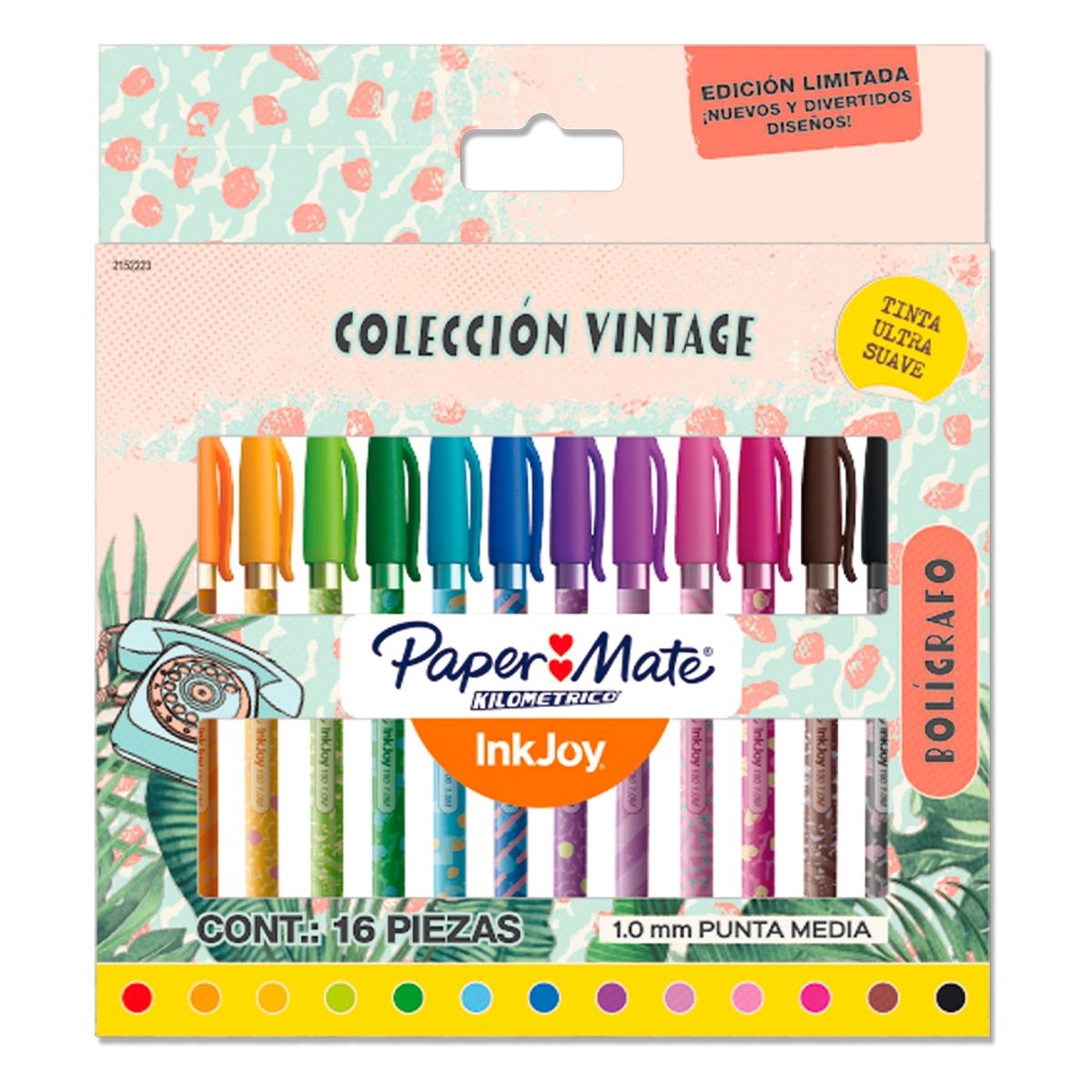 PAPER MATE - Set 16 Bolígrafos Inkjoy Papermate Punta Media Vintage