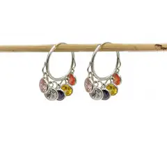 JOYAS MYTOKE - Aros Argolla Cristales Movimiento Colores Plata 925 Mujer