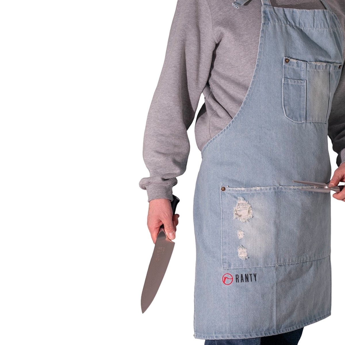RANTY - DELANTAL VINTAGE JEANS COLOR CELESTE
