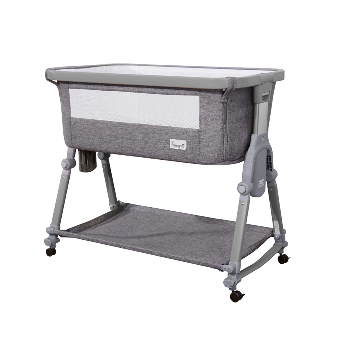 BABYMINE - Cuna Colecho Plegable Lil Pengyu Gris