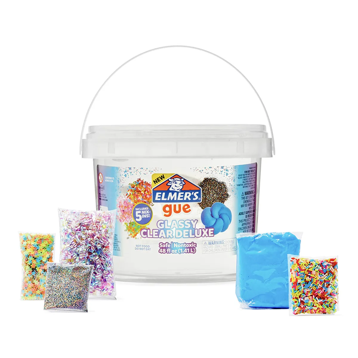 ELMERS - Kit Slime Gue Glassy Clear Deluxe Elmer's Balde 1.4 Lt