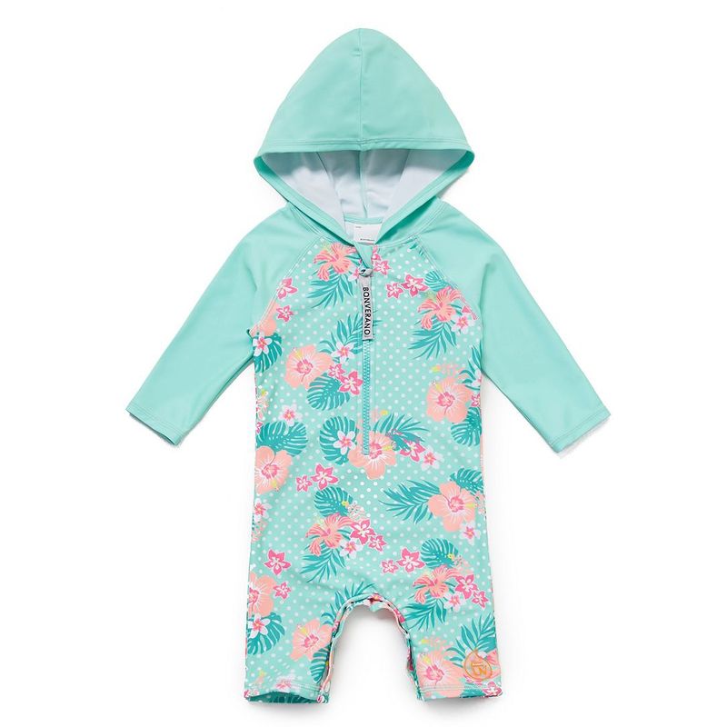 BONVERANO - Bebé Chica Manga Larga UV Traje Baño una Pieza cremallera