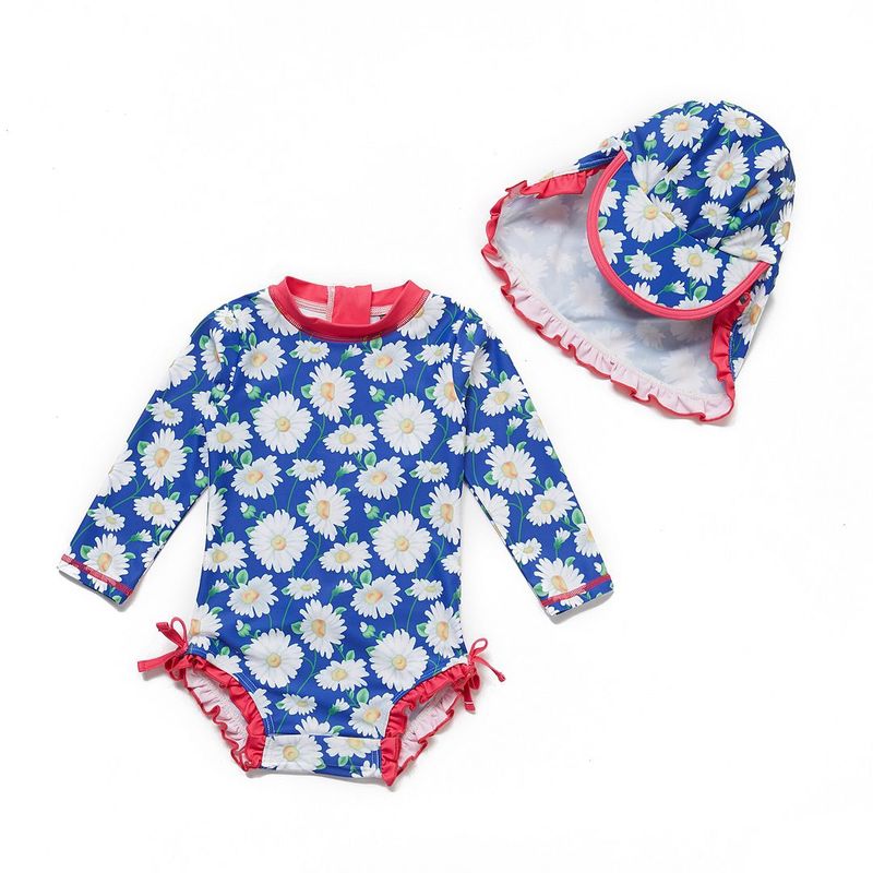 BONVERANO - Bebé Chica Manga Larga UV Traje Baño una Pieza cremallera