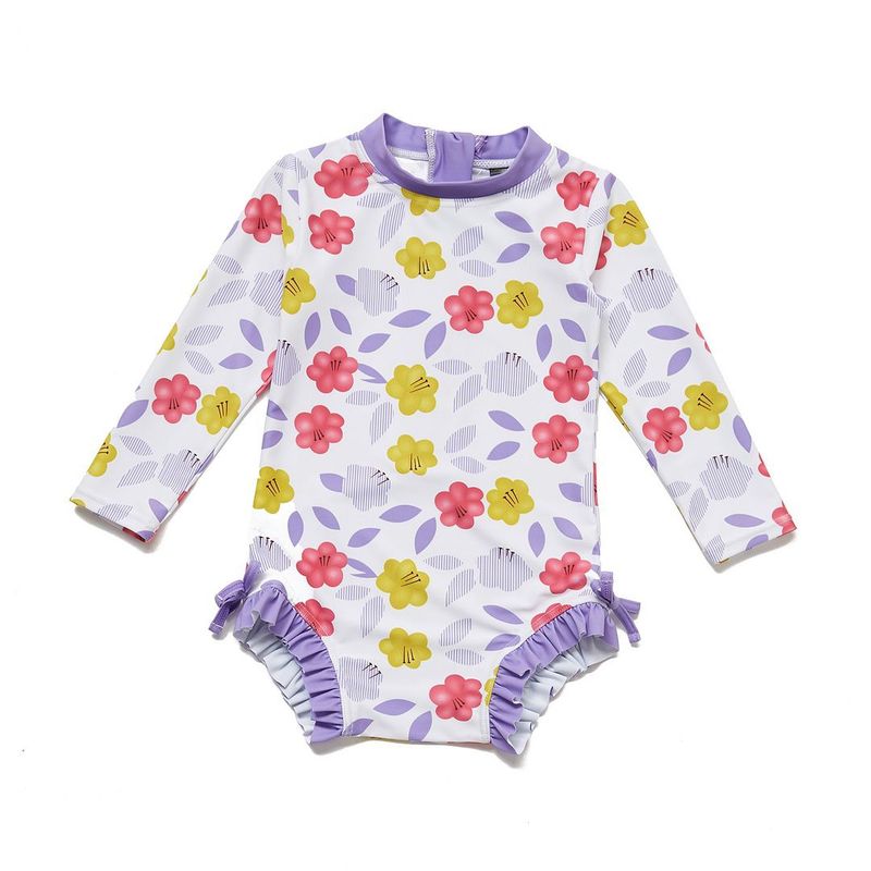 BONVERANO - Bebé Chica Manga Larga UV Traje Baño una Pieza cremallera