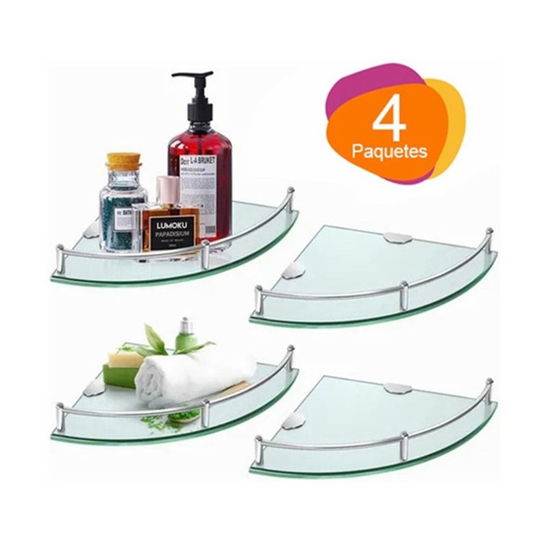 GENERICO - Ducha Organizador Repisas Esquineras De Vidrio Estante 4 Uds