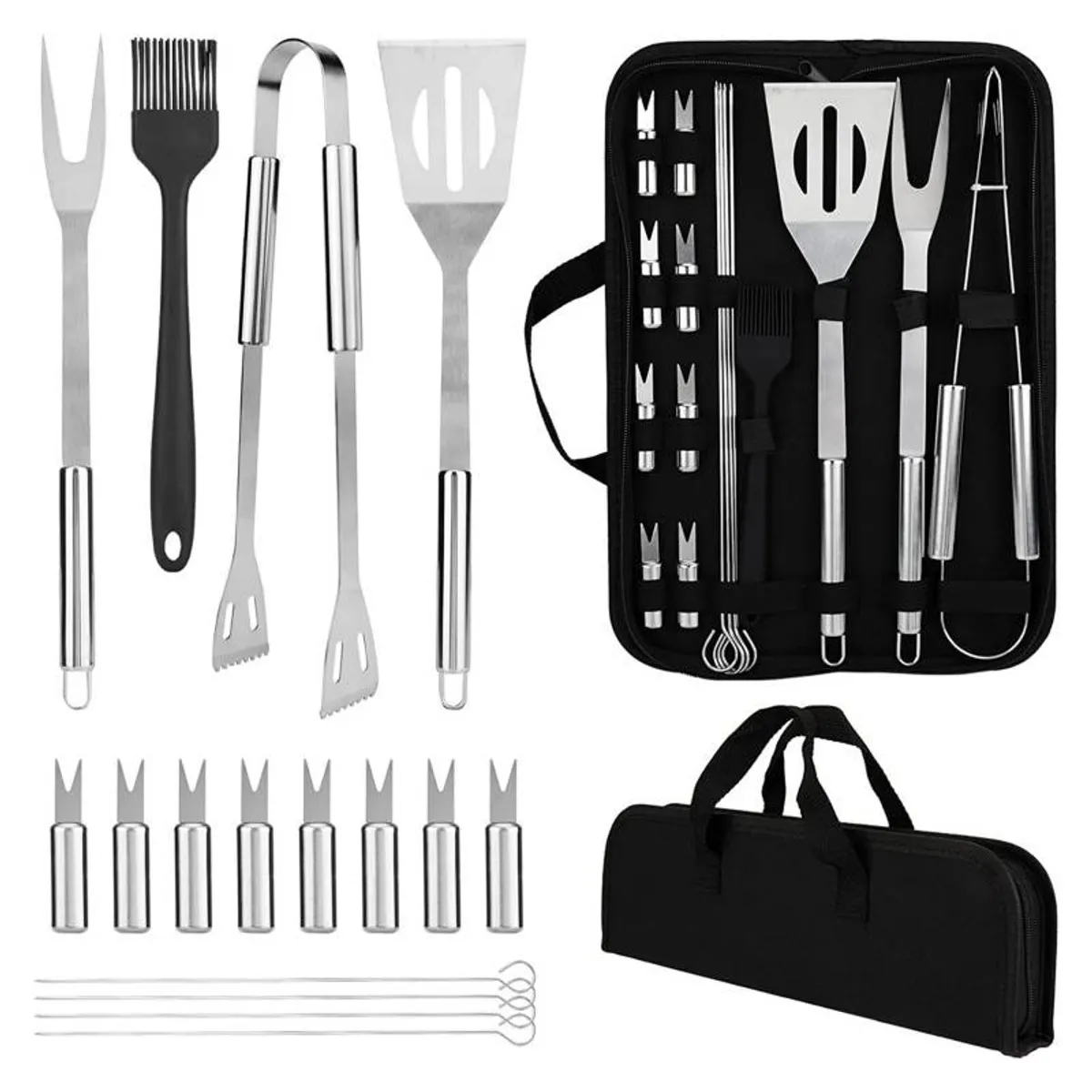 EVERSO - Set Parrillero Asado 16 Pcs Kit Accesorios Parrilla Barbacoa
