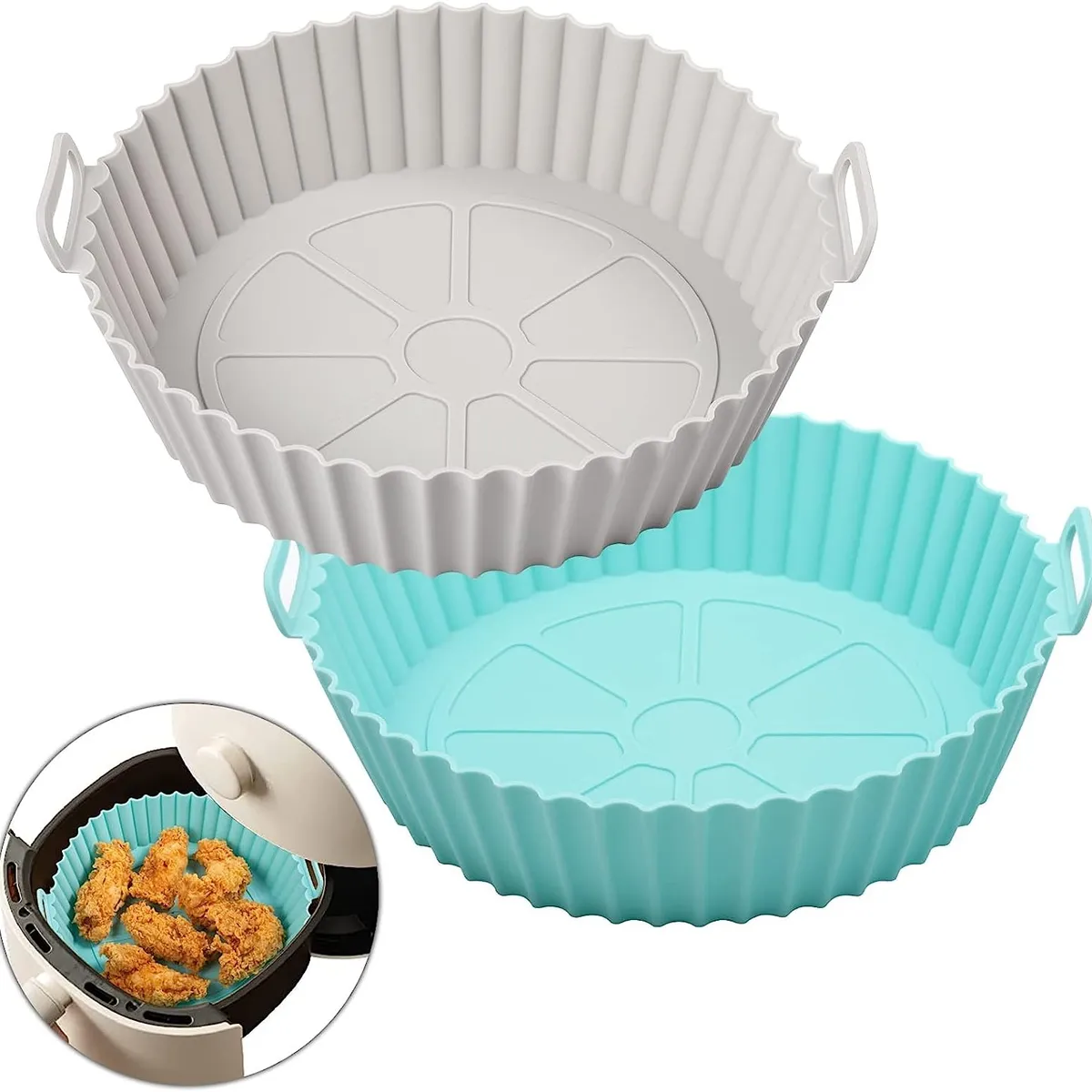 GENERICO - Pack X2 Molde Silicona Antiadherente Para Freidora De Aire