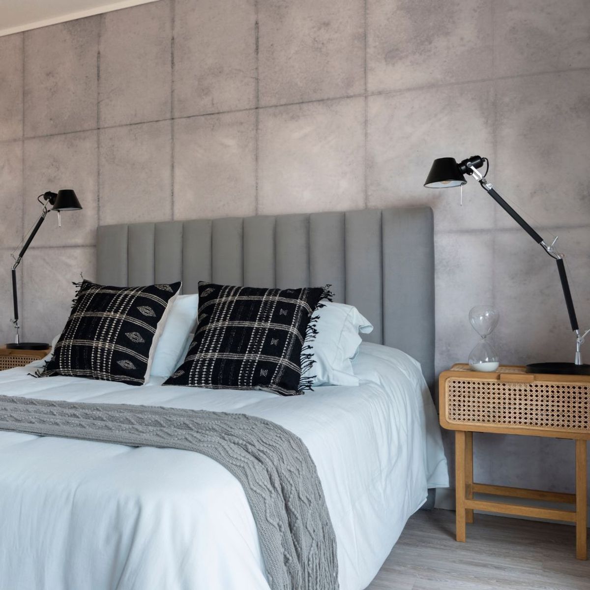 KABECEROS - RESPALDO TUBULAR - 2 PLAZAS - FELPA GRIS CLARO