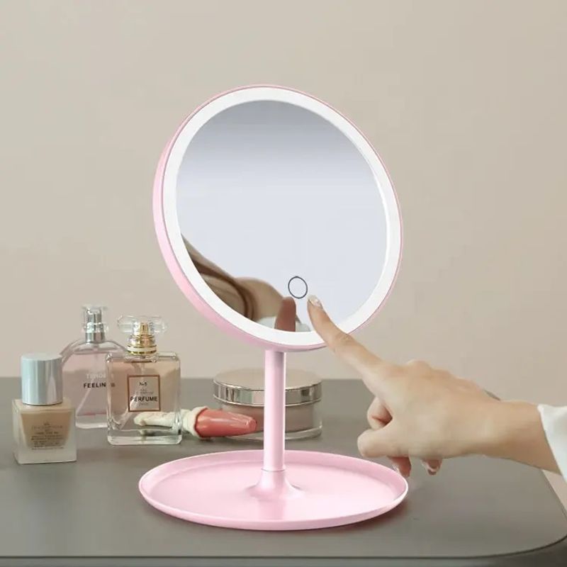 GENERICO - Espejo Con Luz Led Usb Maquillaje Plegable Redondo