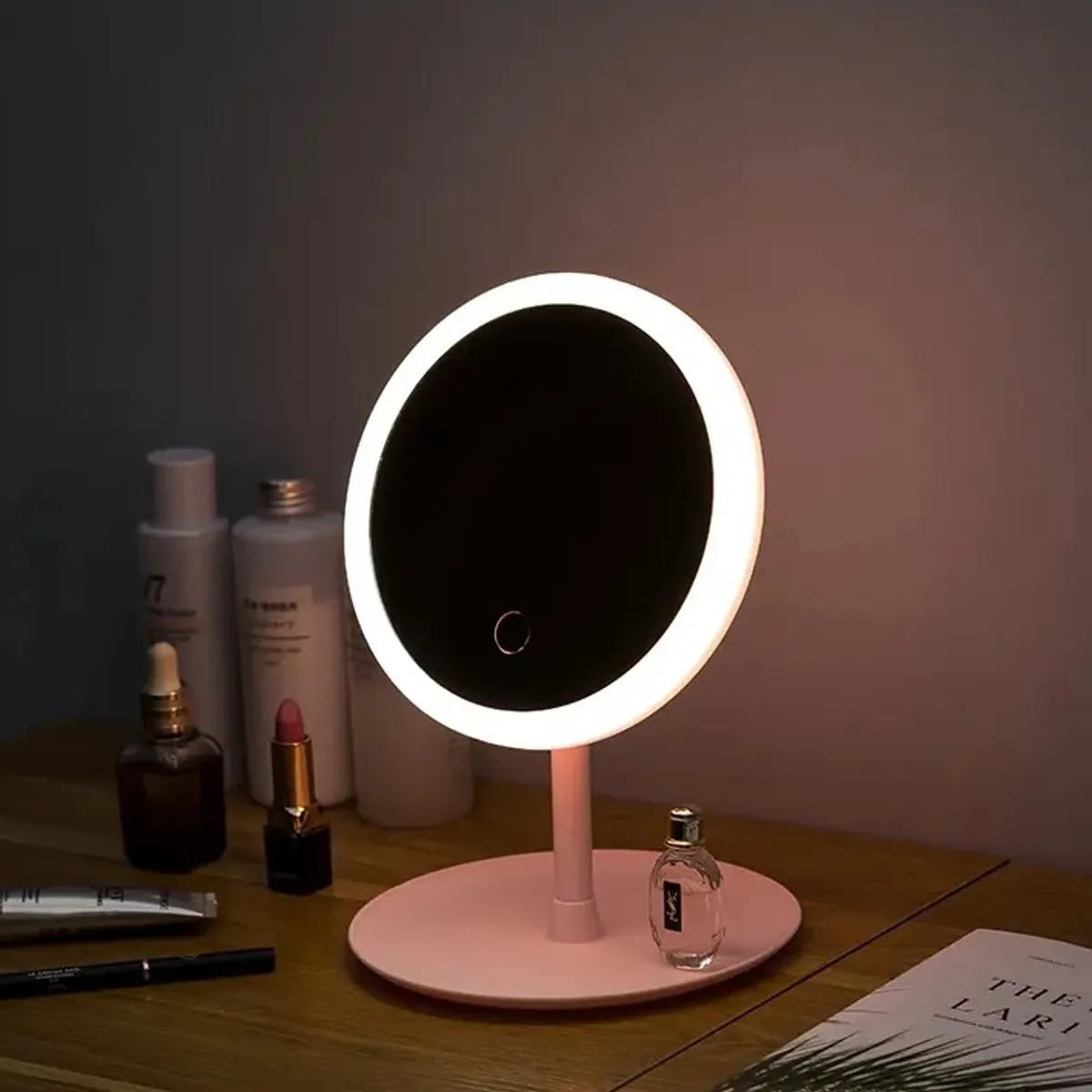 GENERICO - Espejo Con Luz Led Usb Maquillaje Plegable Redondo