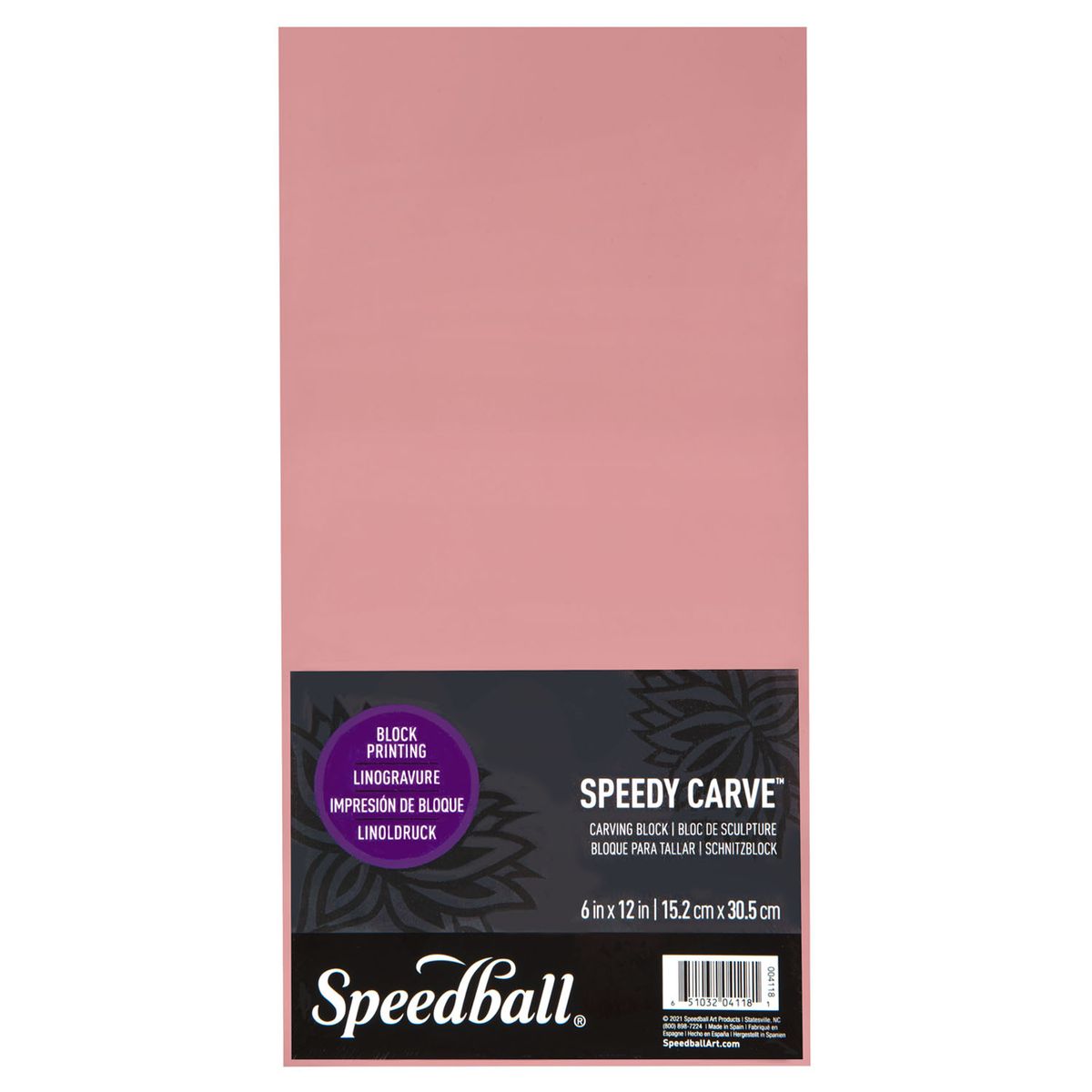 SPEEDBALL - Goma para Grabado Speedball Speedy-Carve Rosada (15x30cm)