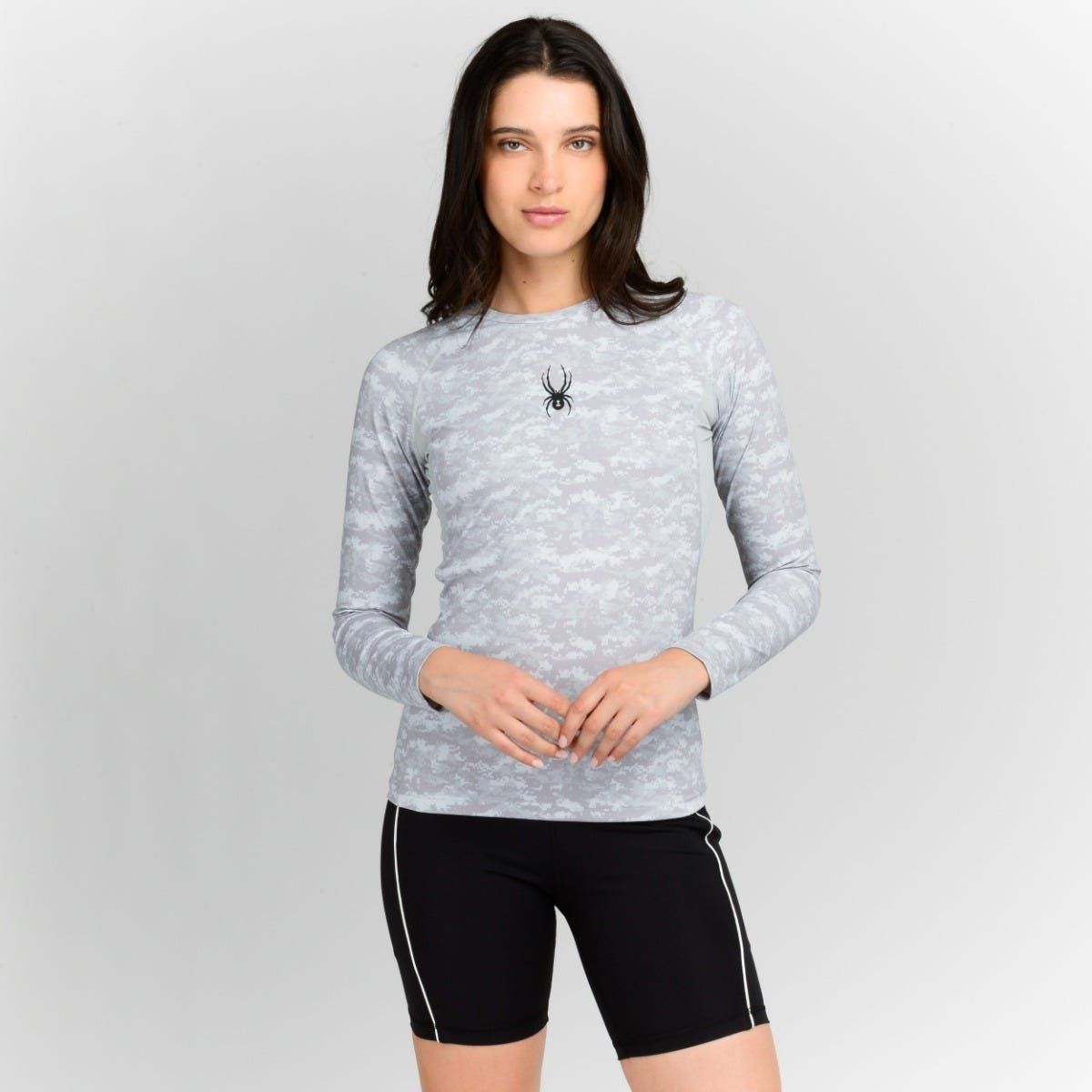 SPYDER - Polera Manga Larga Mujer Spyder Compression Bicolor