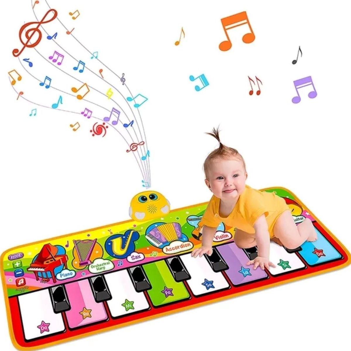 GENERICO - Alfombra Tapete De Piano Musical Para Bebés Con Figuras Azul