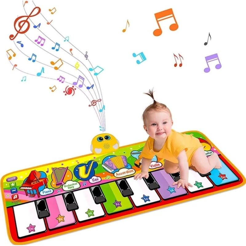 GENERICO - Alfombra Tapete De Piano Musical Para Bebés Con Figuras Azul