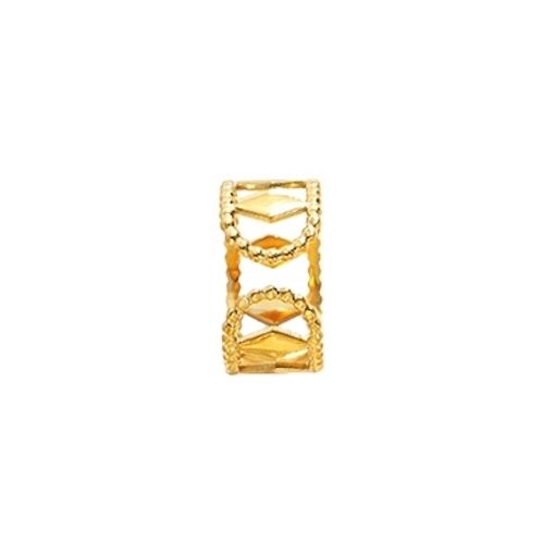 Anillo Bano Oro Amarillo 18k Rombos Ajustable TALLA UNICA