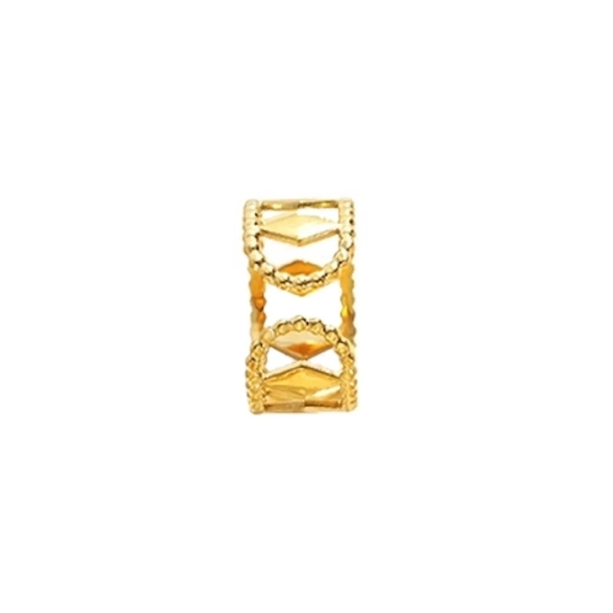 LUX JOYAS - Anillo Baño Oro Amarillo 18k Rombos Ajustable