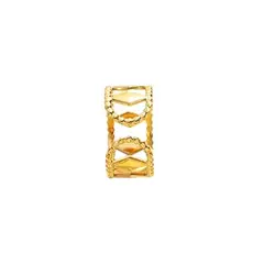 LUX JOYAS - Anillo Baño Oro Amarillo 18k Rombos Ajustable