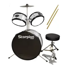SCORPION - BATERIA NIÑO 3PCS BLANCO SBJ-S
