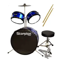 SCORPION - BATERIA NIÑO 3PCS AZUL SBJ-3BL