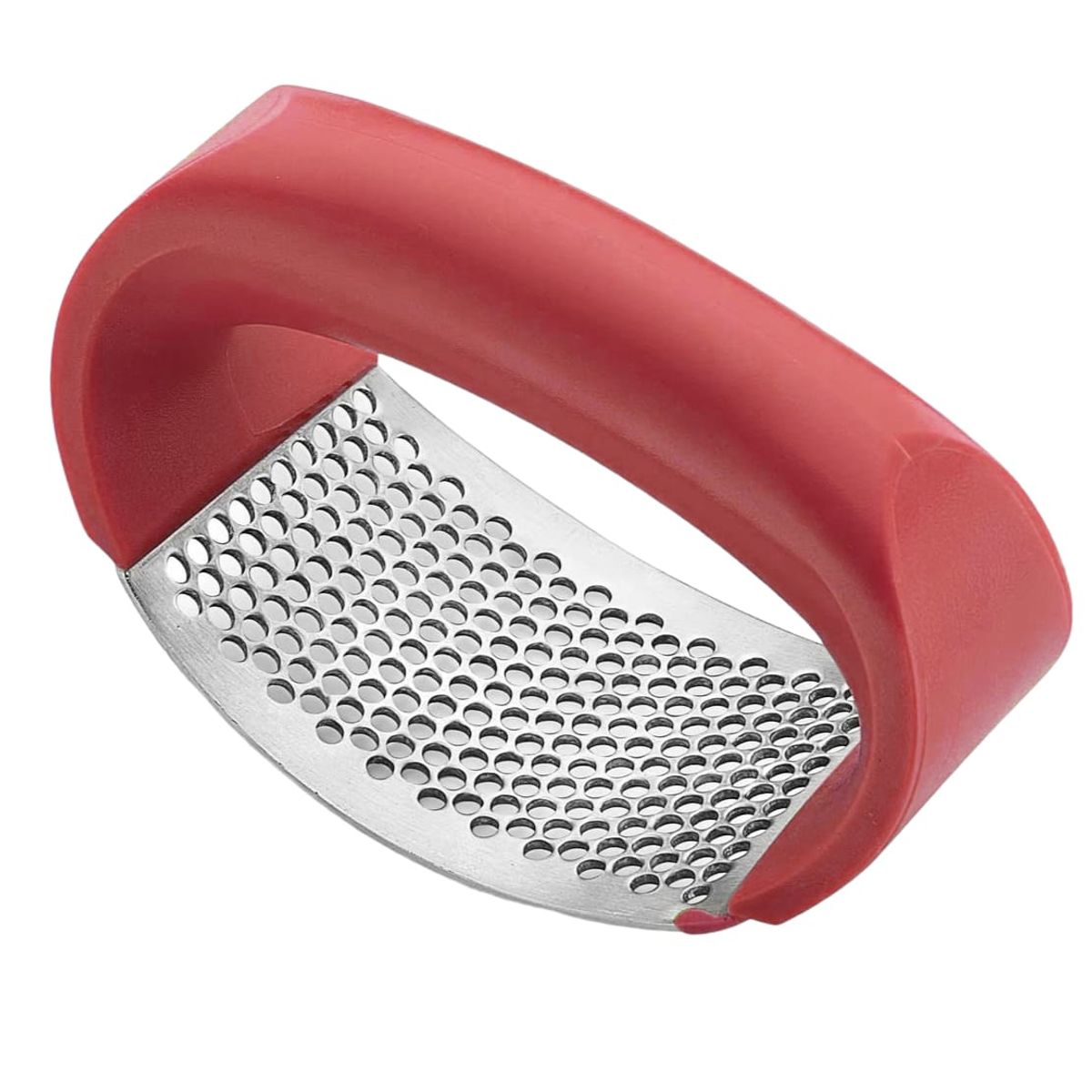 GENERICO - Machacador Prensa De Ajo Triturador Ajos Acero Inoxidable Rojo