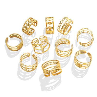 Imagen 2 del producto Anillo Baño Oro Amarillo 18k Infinito Sol Ajustable