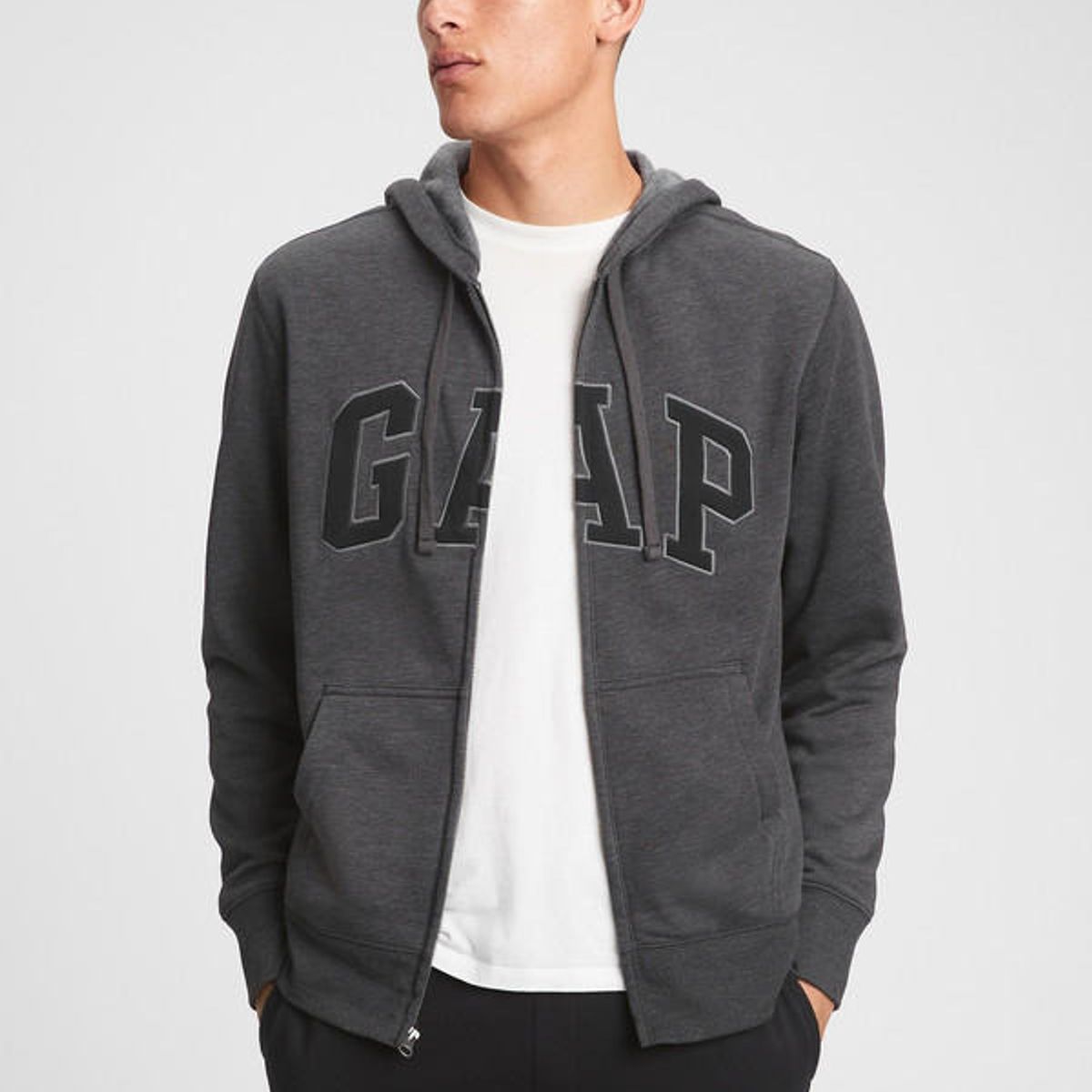 GAP - Poleron Hombre Gap Gap Clasico Con Cierre Gris
