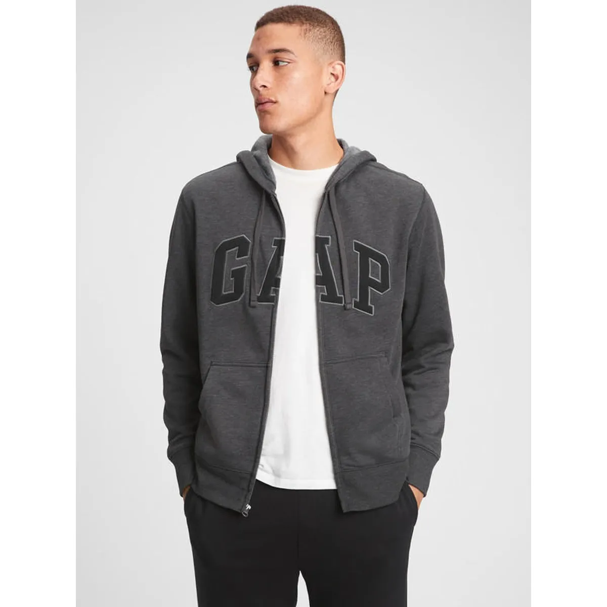 GAP - Poleron Hombre Gap Gap Clasico Con Cierre Gris