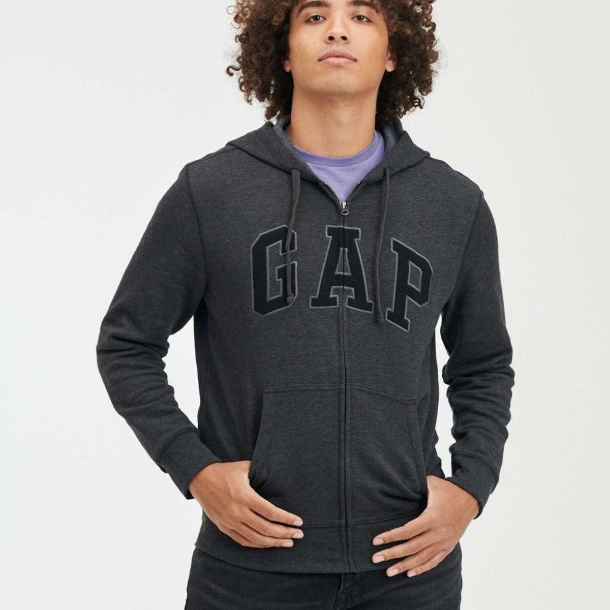 GAP - Poleron Hombre Gap Gap Clasico Con Cierre Gris