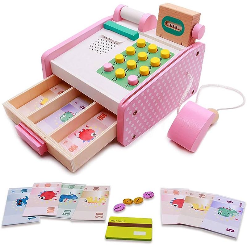 GENERICO - Caja registradora interactiva -COLORES- -MONTESSORI -MADERA-
