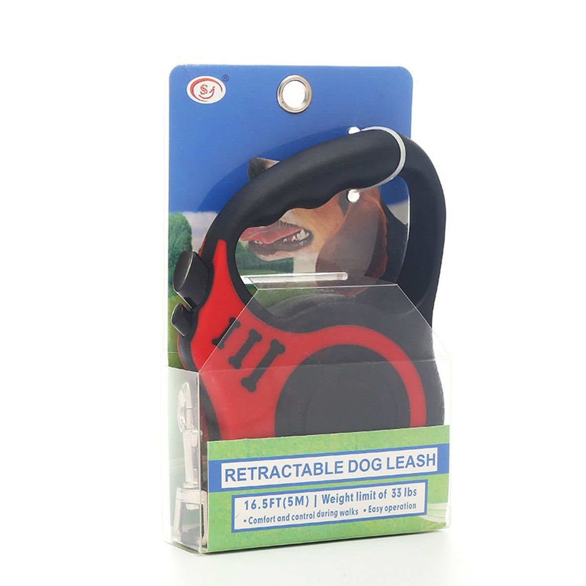 MASCO TODO - Correa Retráctil 5 metros Mascotas Perros Rojo