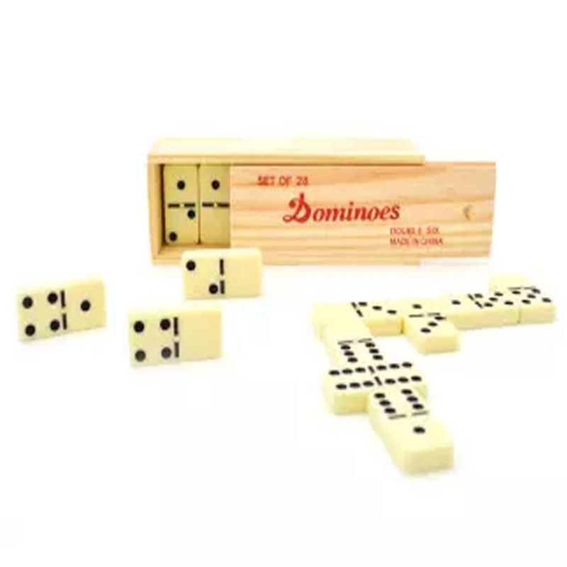 GENERICO - Domino Clásico Caja De Madera Pro Tamaño Grande 28 Piezas