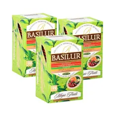 BASILUR - Pack Te 3 Cajas Verde Assorted de 25 Bolsas c/u